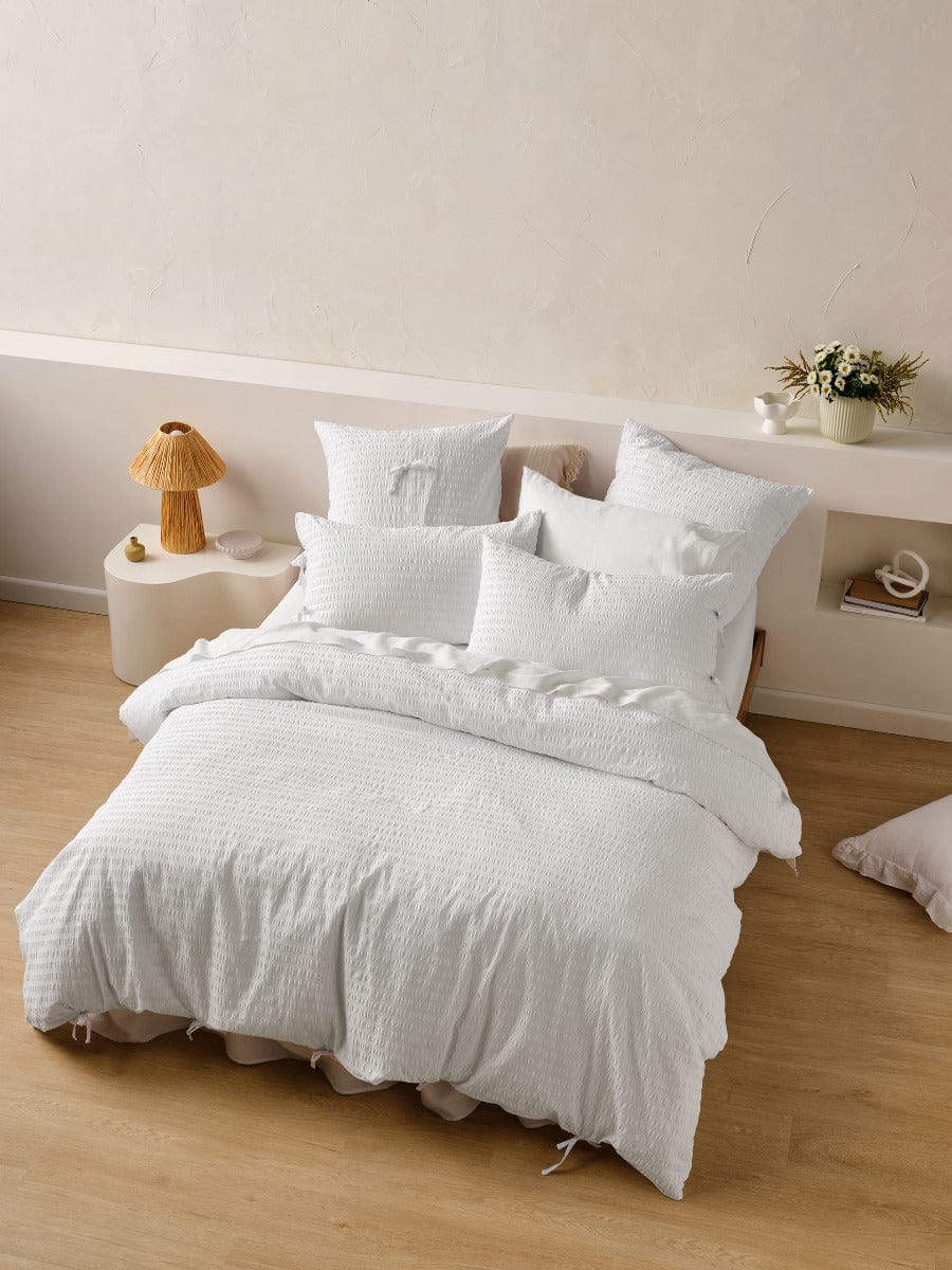 Linen House Quilt Cover LINEN HOUSE FERRARA WHITE QUILT COVER SET
