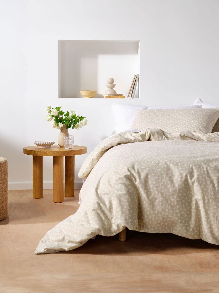 Linen House Quilt Cover LINEN HOUSE FLANNELETTE QUILT COVER SET - TYRA TAUPE