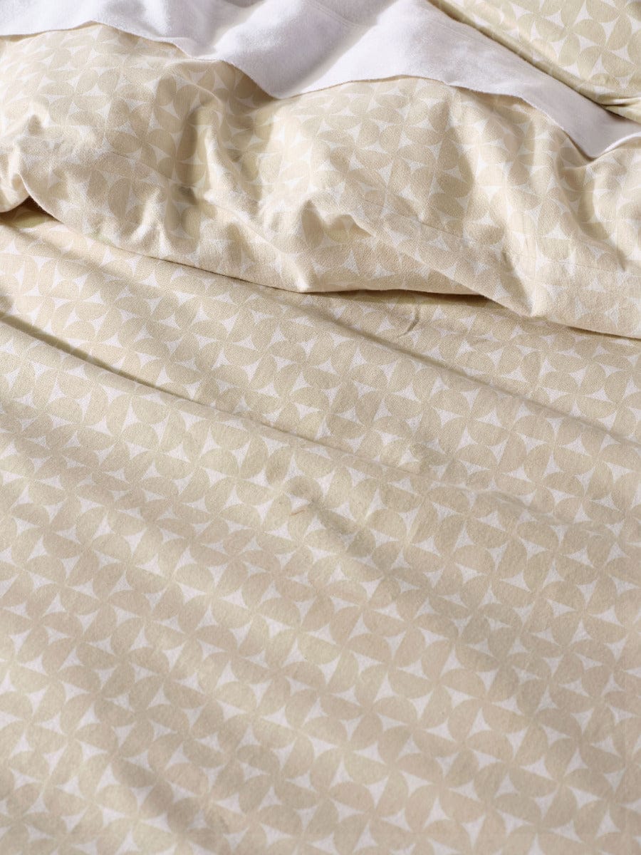 Linen House Quilt Cover LINEN HOUSE FLANNELETTE QUILT COVER SET - TYRA TAUPE