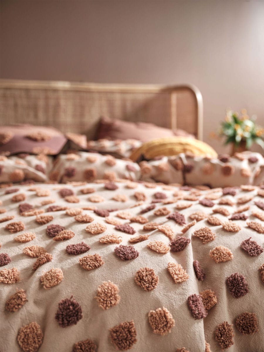 Linen House Quilt Cover LINEN HOUSE HAZE PECAN QUILT COVER SET
