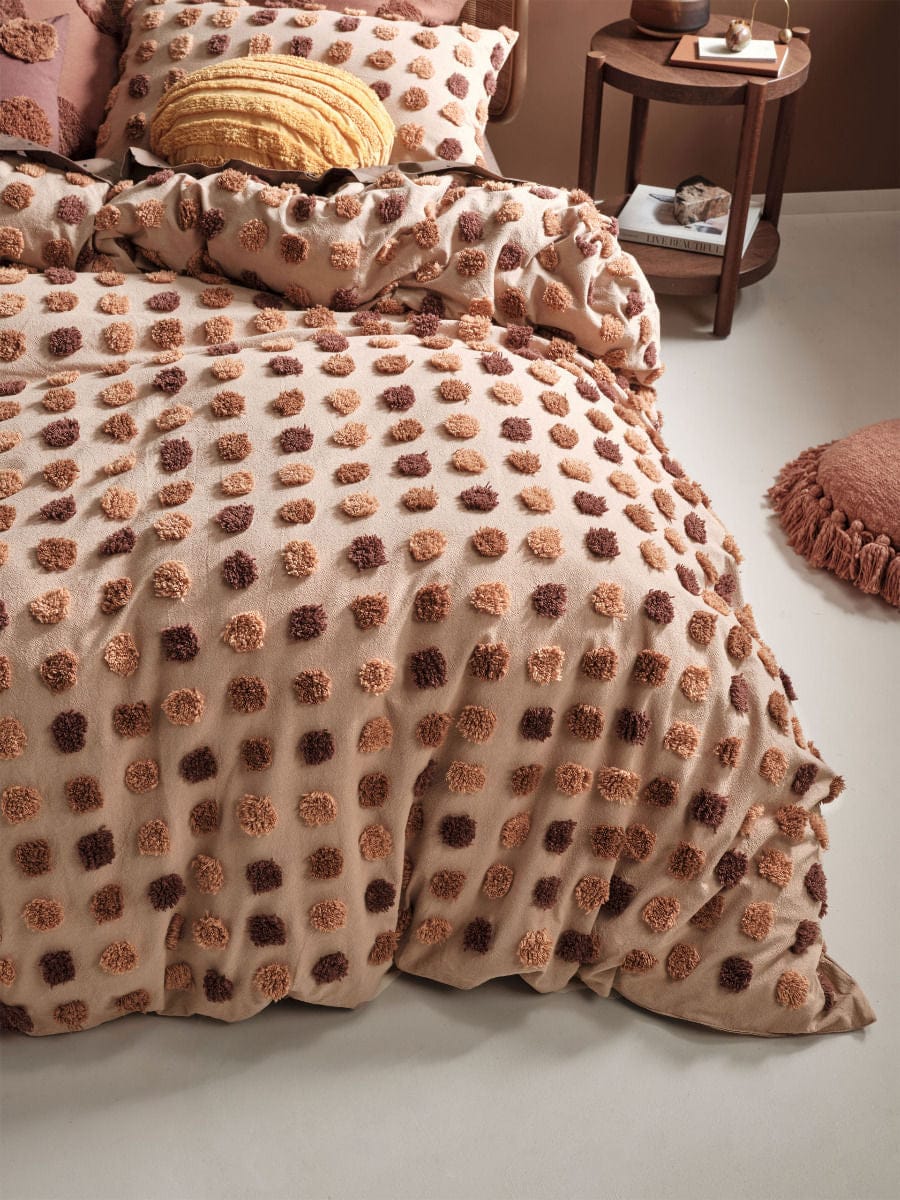 Linen House Quilt Cover LINEN HOUSE HAZE PECAN QUILT COVER SET