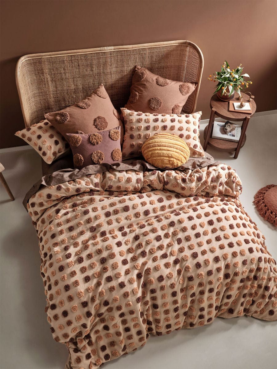 Linen House Quilt Cover LINEN HOUSE HAZE PECAN QUILT COVER SET