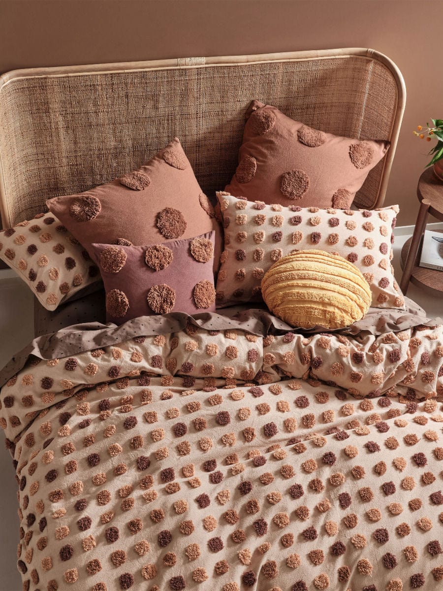 Linen House Quilt Cover LINEN HOUSE HAZE PECAN QUILT COVER SET