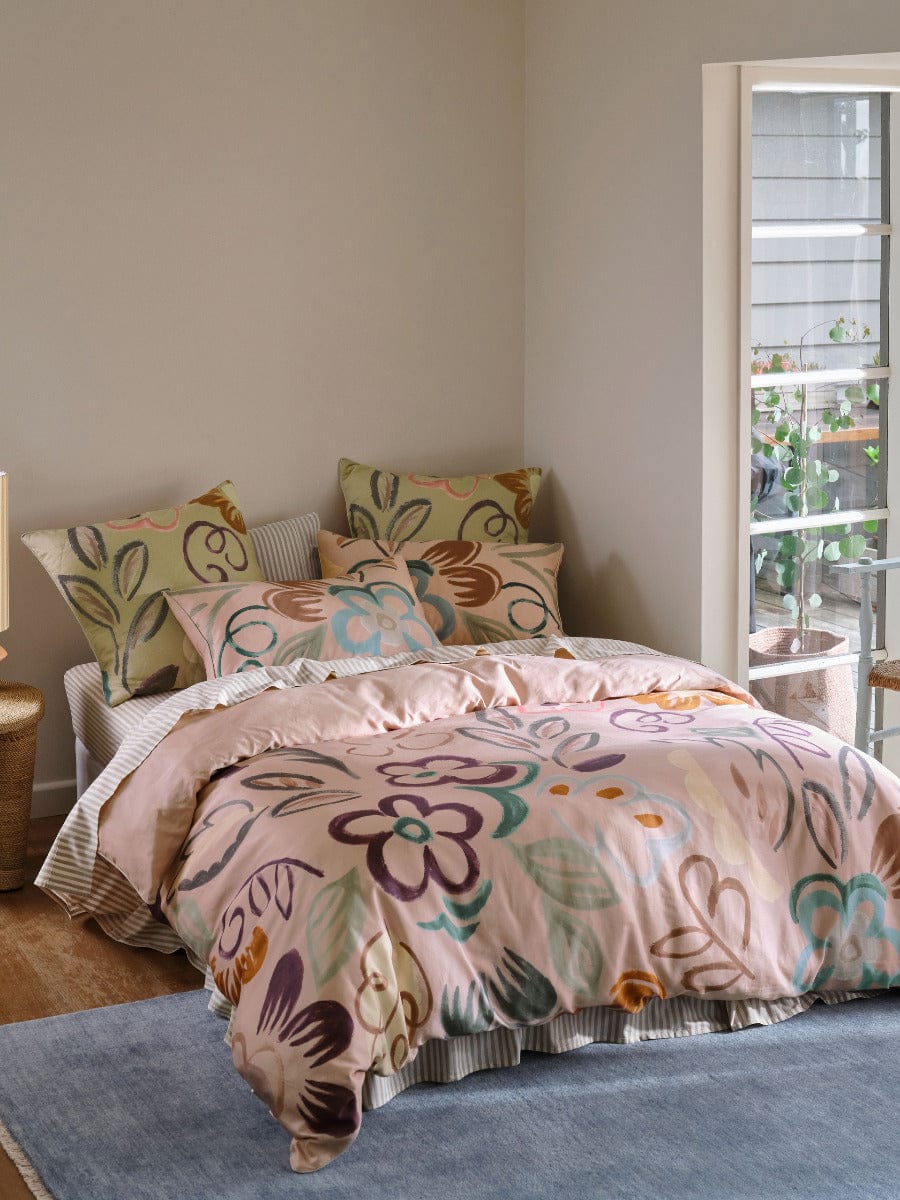 Linen House Quilt Cover LINEN HOUSE KITTA QUILT COVER SET - ROSE