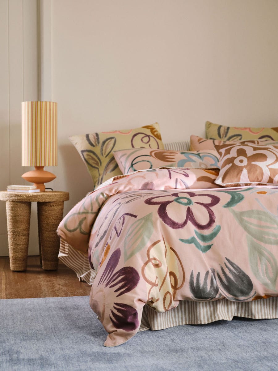 Linen House Quilt Cover LINEN HOUSE KITTA QUILT COVER SET - ROSE