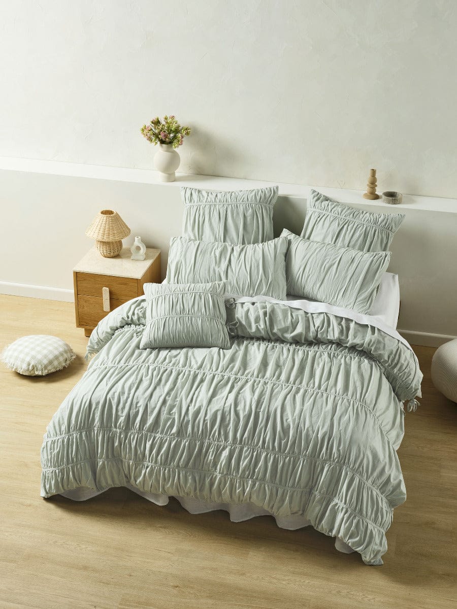 Linen House Quilt Cover LINEN HOUSE LAYLA | SEAFOAM QUILT COVER
