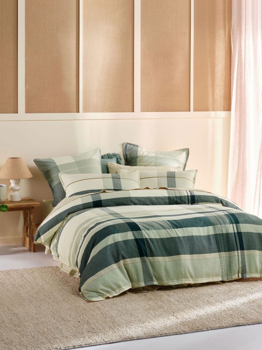 Linen House Quilt Cover LINEN HOUSE LEVON QUILT COVER SET - JADE