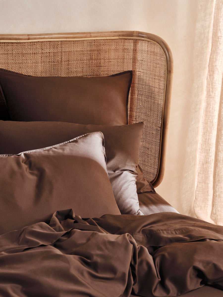 Linen House Quilt Cover LINEN HOUSE NARA | CHOCOLATE QUILT COVER SET