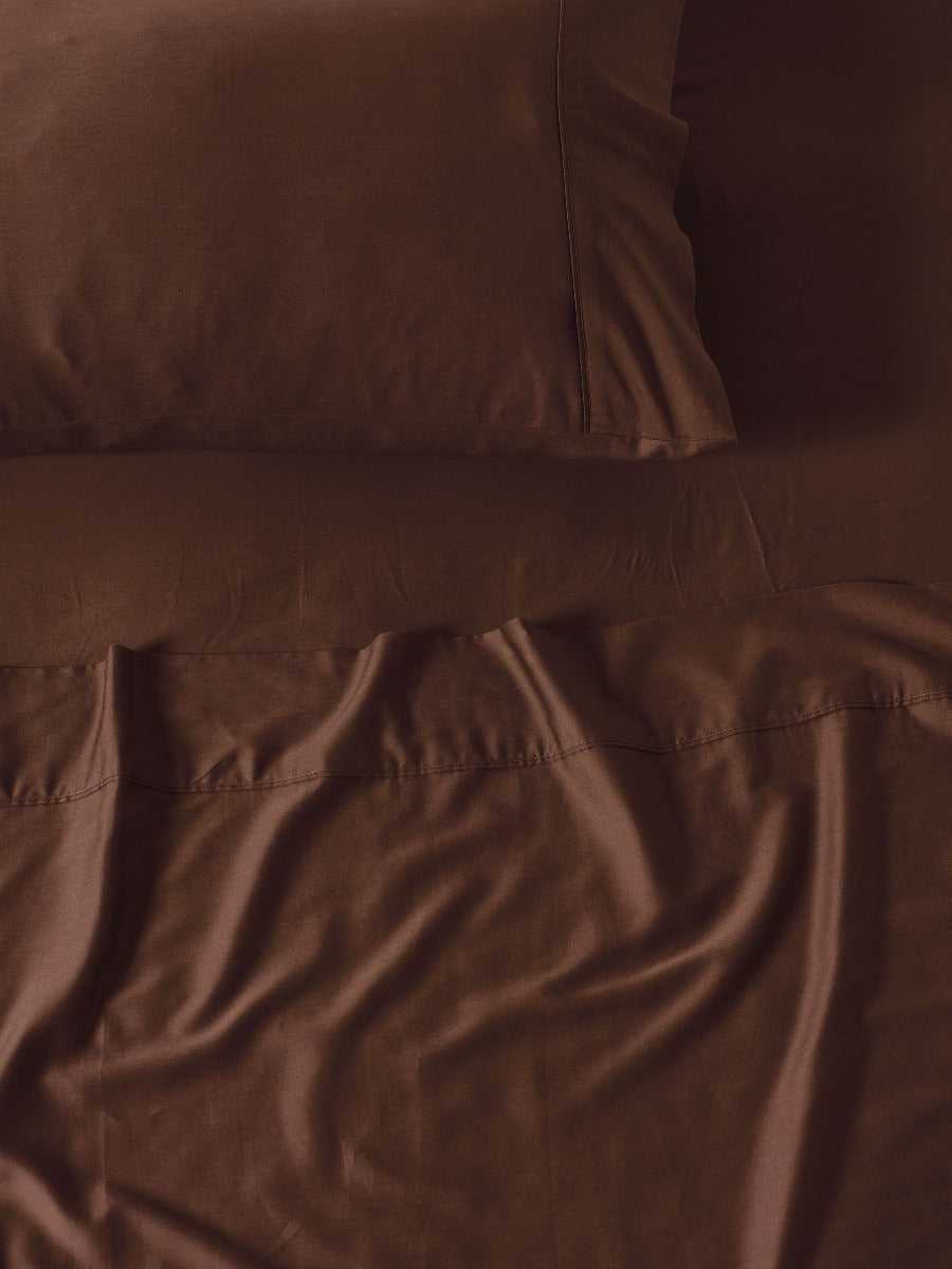 Linen House Bed Sheets LINEN HOUSE NARA | CHOCOLATE SHEET SET