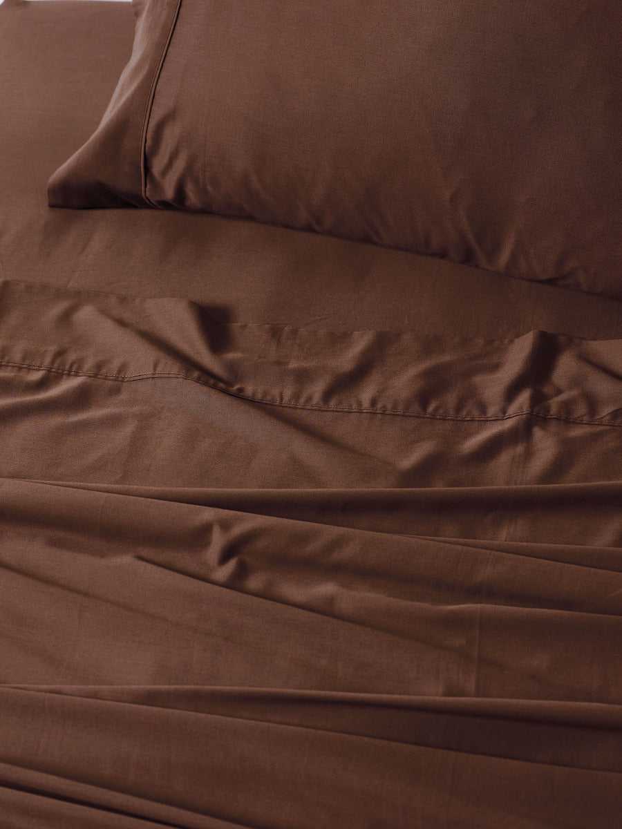 Linen House Bed Sheets LINEN HOUSE NARA | CHOCOLATE SHEET SET