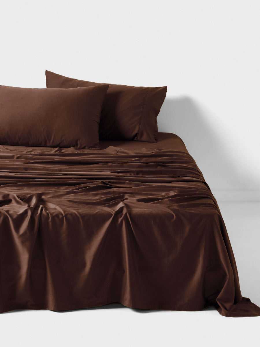 Linen House Bed Sheets LINEN HOUSE NARA | CHOCOLATE SHEET SET