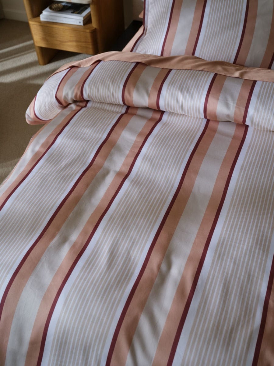 Linen House Quilt Cover LINEN HOUSE NARA STRIPE | CLAY QUILT COVER