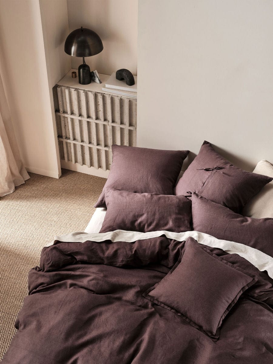 Linen House Quilt Cover LINEN HOUSE NIMES ESPRESSO LINEN QUILT COVER SET