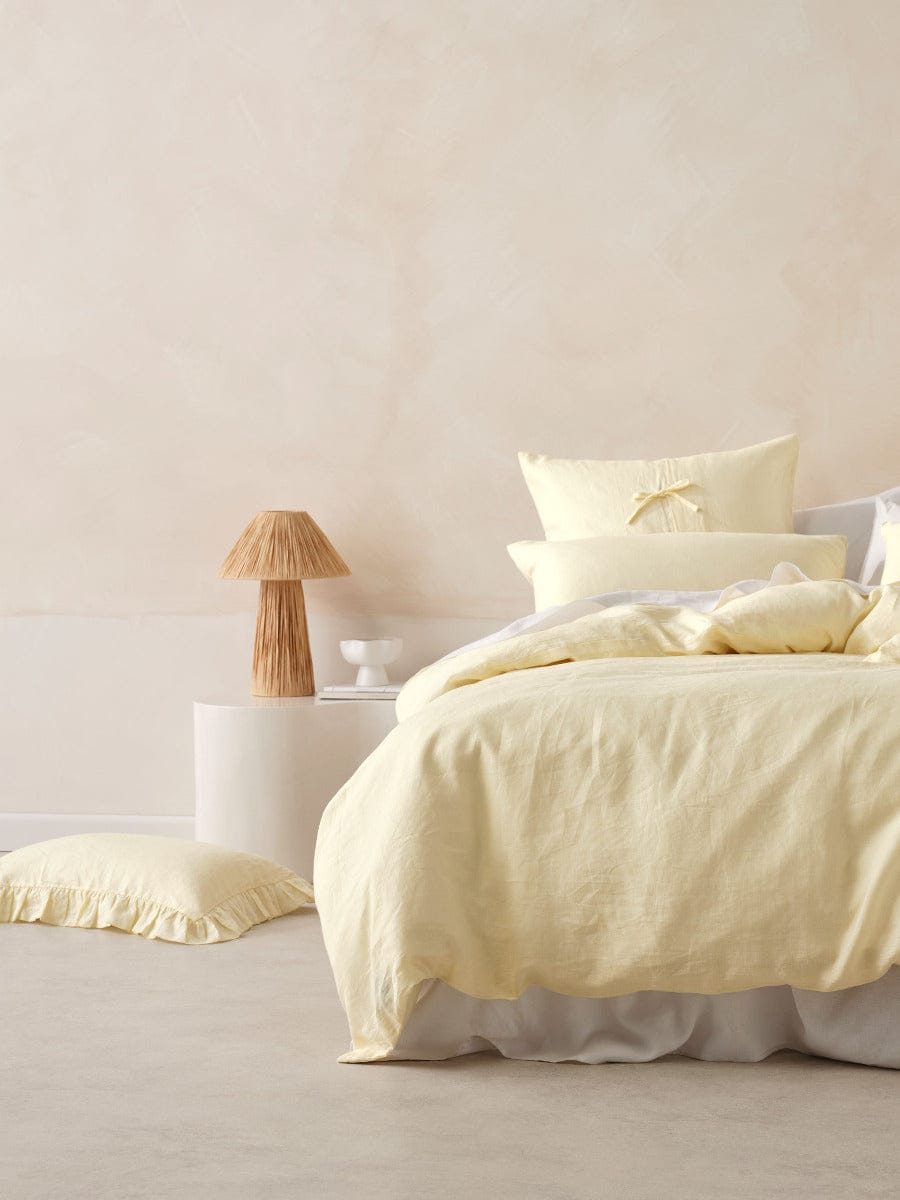 Linen House Quilt Cover LINEN HOUSE NIMES LEMON QUILT COVER SET