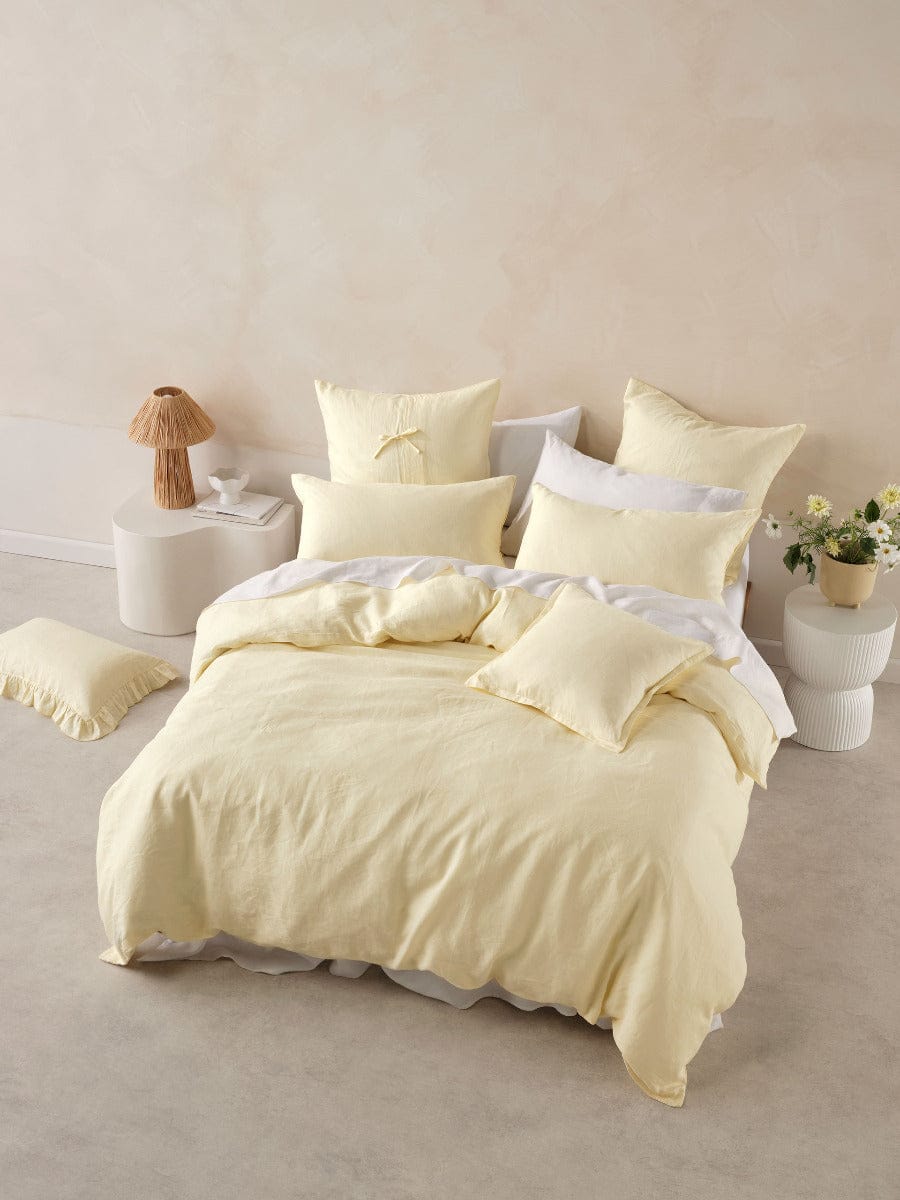 Linen House Quilt Cover LINEN HOUSE NIMES LEMON QUILT COVER SET