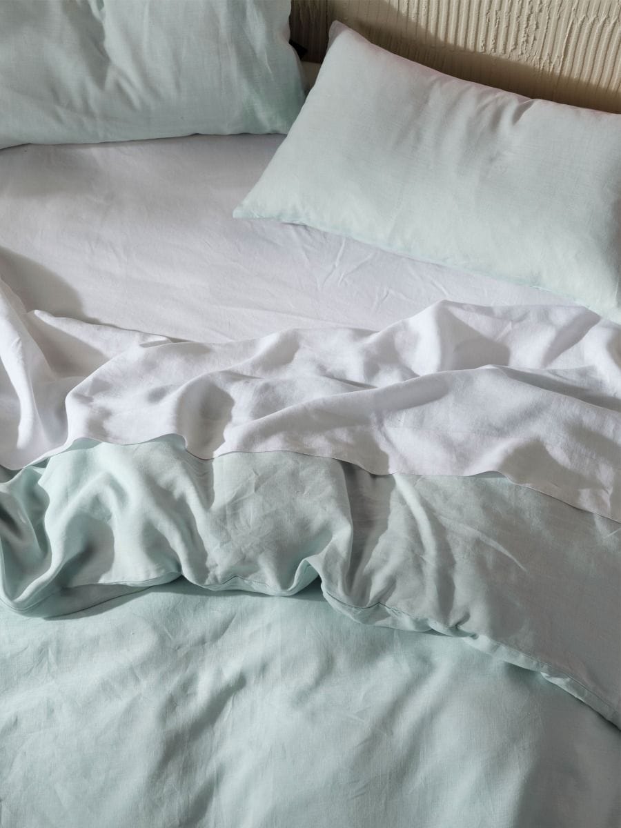 Linen House Quilt Cover LINEN HOUSE NIMES SKY LINEN QUILT COVER SET