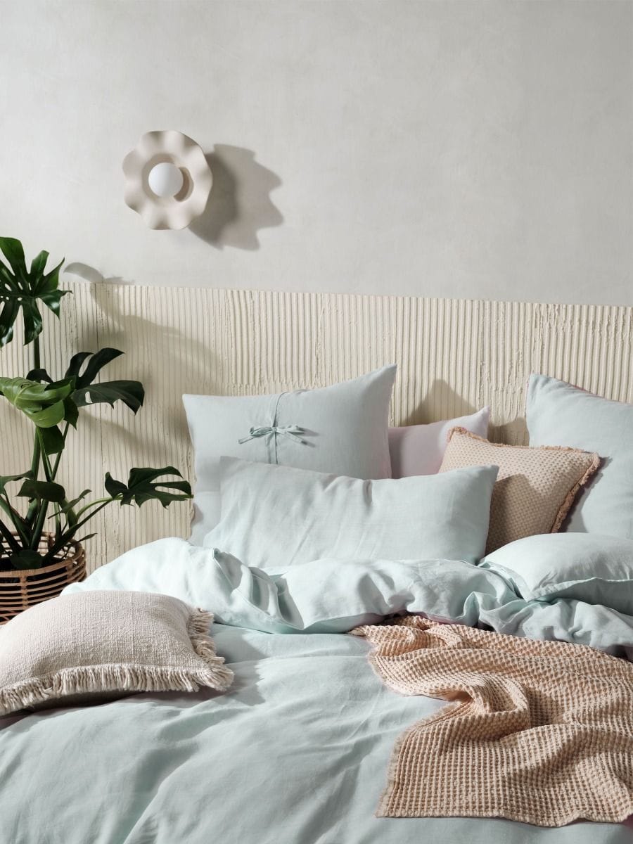Linen House Quilt Cover LINEN HOUSE NIMES SKY LINEN QUILT COVER SET
