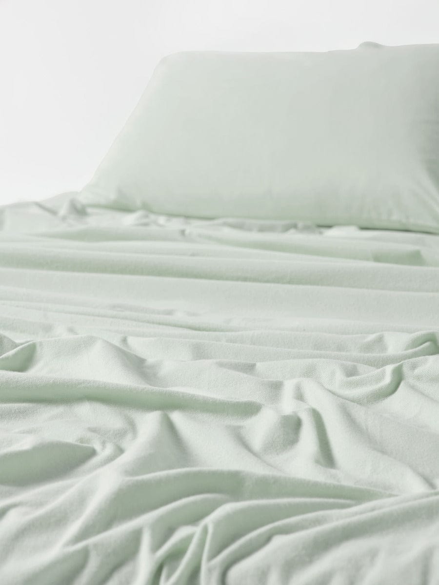 Linen House Bed Sheets LINEN HOUSE PLAIN DYED FLANNELETTE SHEET SET  - MIST