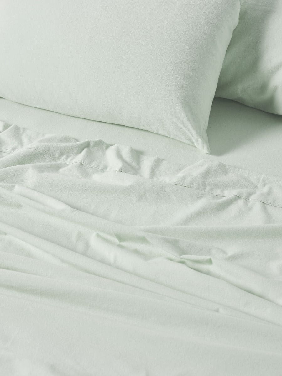 Linen House Bed Sheets LINEN HOUSE PLAIN DYED FLANNELETTE SHEET SET  - MIST