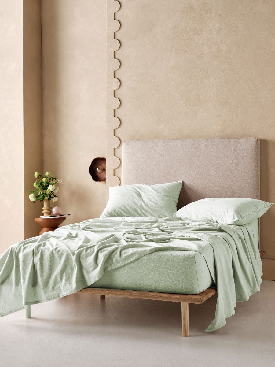 Linen House Bed Sheets LINEN HOUSE PLAIN DYED FLANNELETTE SHEET SET  - MIST
