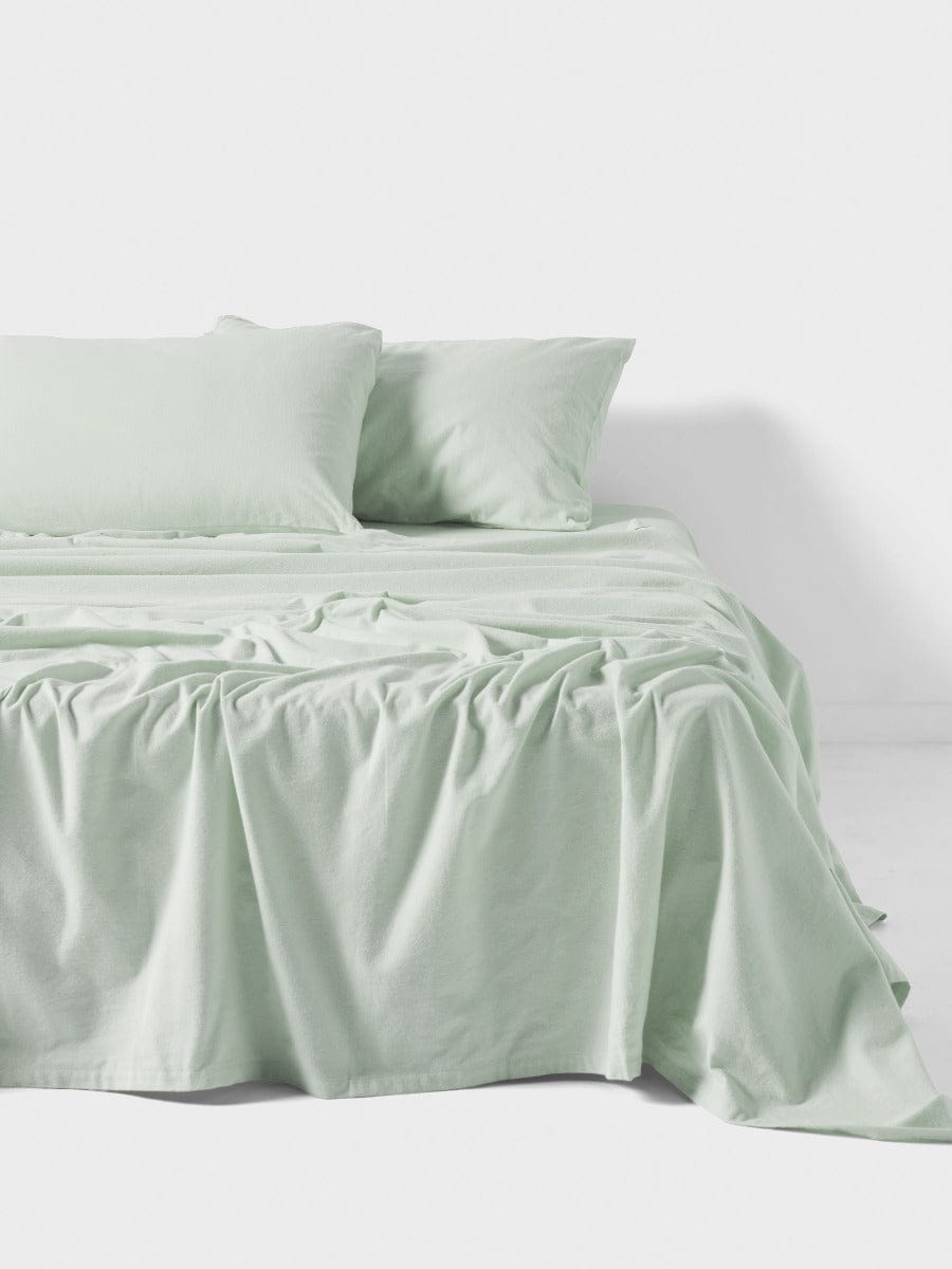 Linen House Bed Sheets LINEN HOUSE PLAIN DYED FLANNELETTE SHEET SET  - MIST