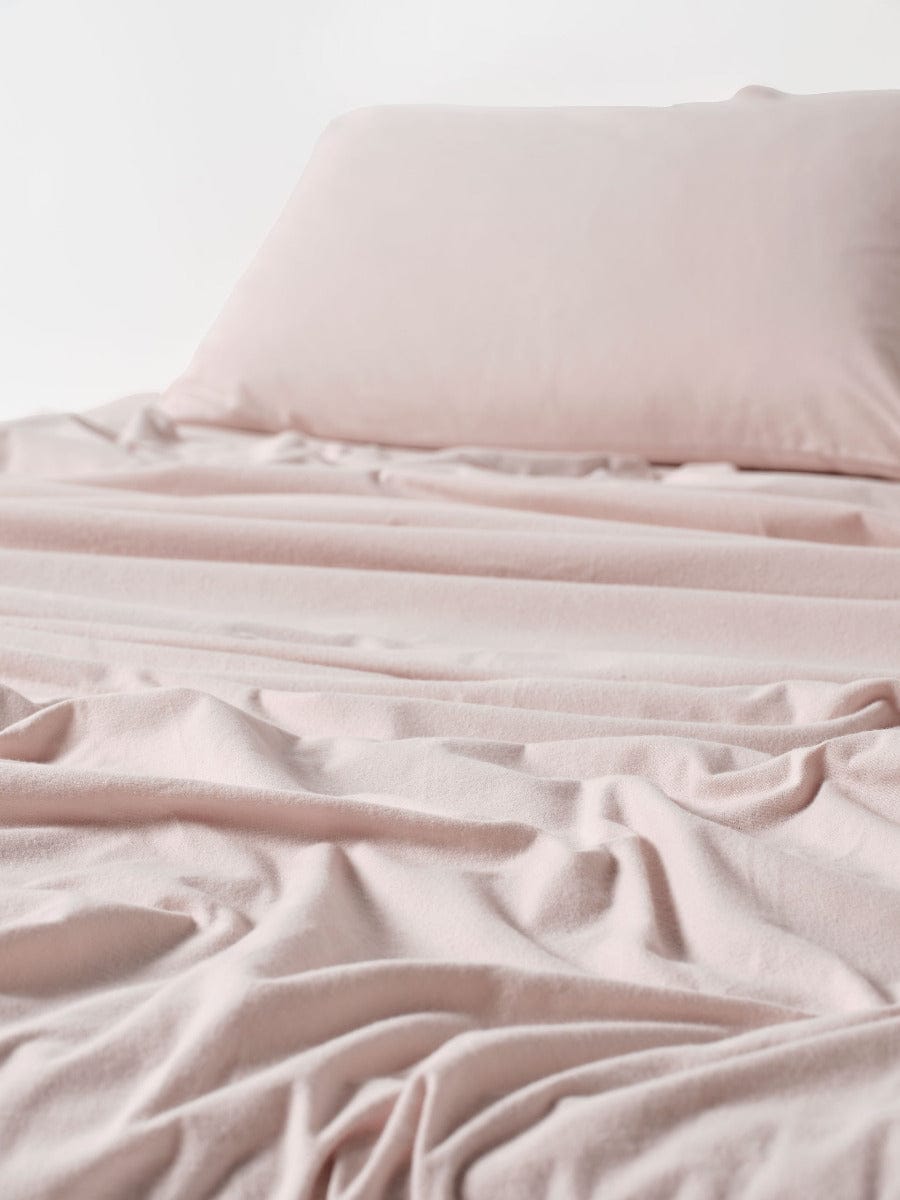 Linen House Bed Sheets LINEN HOUSE PLAIN DYED FLANNELETTE SHEET SET - ROSE