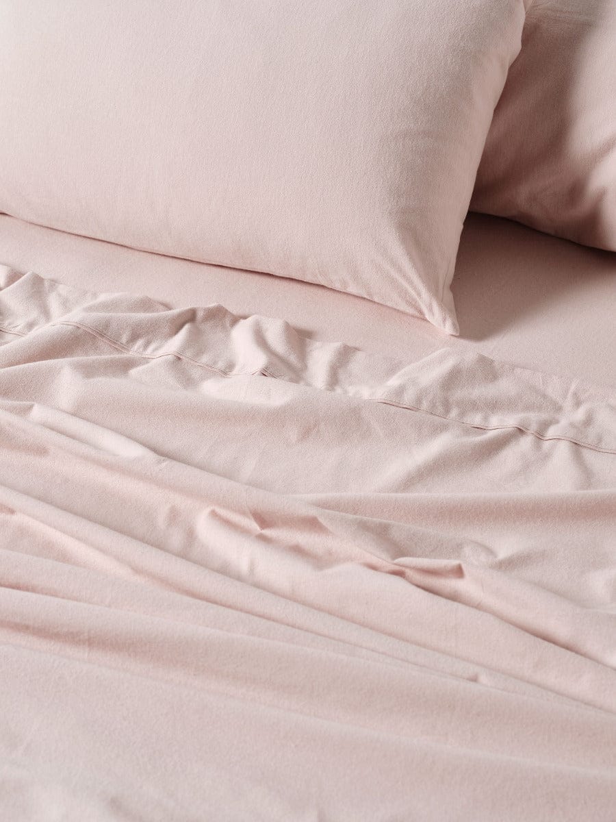 Linen House Bed Sheets LINEN HOUSE PLAIN DYED FLANNELETTE SHEET SET - ROSE