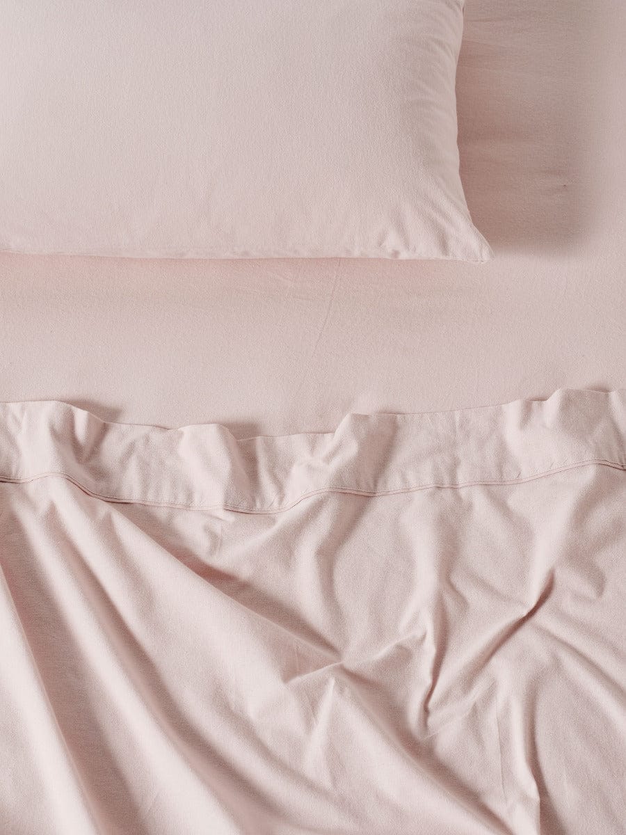 Linen House Bed Sheets LINEN HOUSE PLAIN DYED FLANNELETTE SHEET SET - ROSE