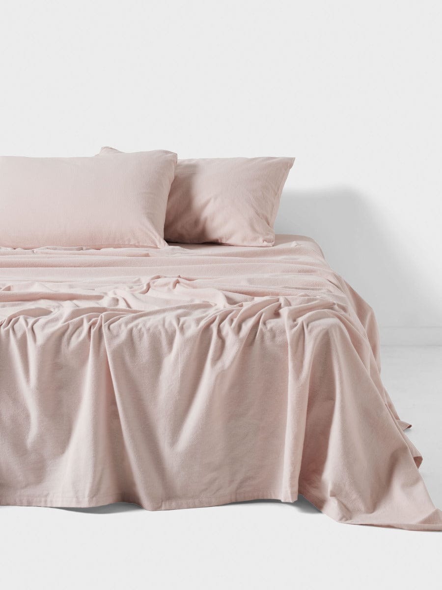 Linen House Bed Sheets LINEN HOUSE PLAIN DYED FLANNELETTE SHEET SET - ROSE