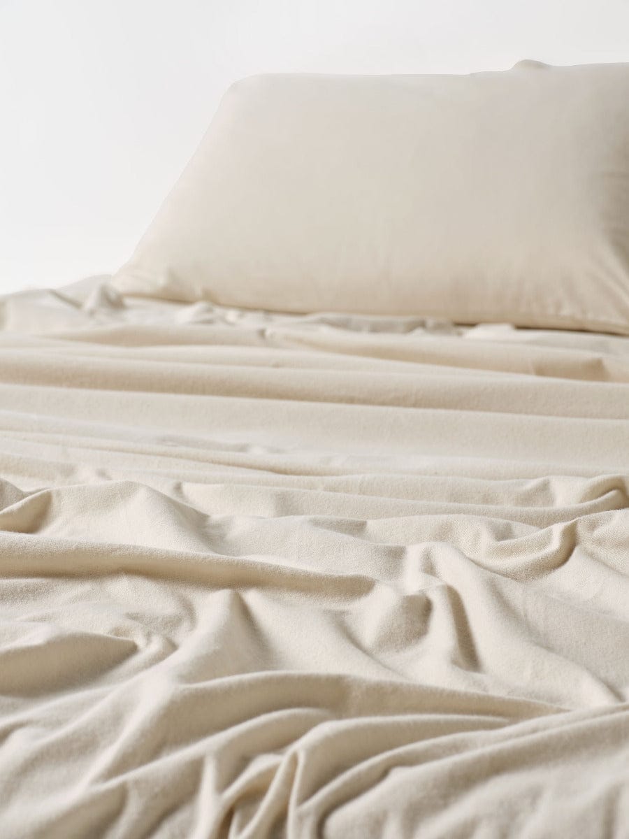 Linen House Bed Sheets LINEN HOUSE PLAIN DYED FLANNELETTE SHEET SET  - TAUPE
