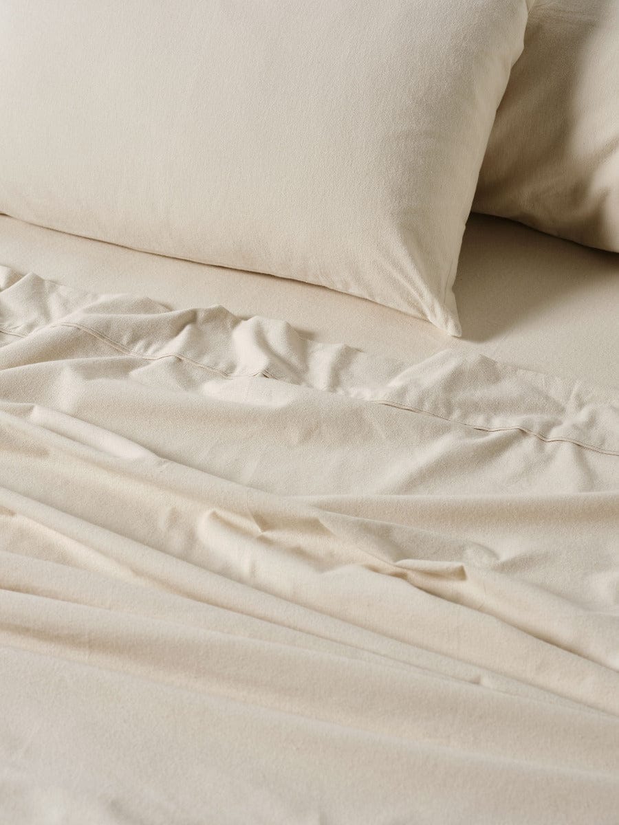 Linen House Bed Sheets LINEN HOUSE PLAIN DYED FLANNELETTE SHEET SET  - TAUPE