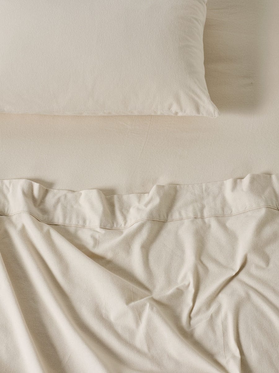 Linen House Bed Sheets LINEN HOUSE PLAIN DYED FLANNELETTE SHEET SET  - TAUPE