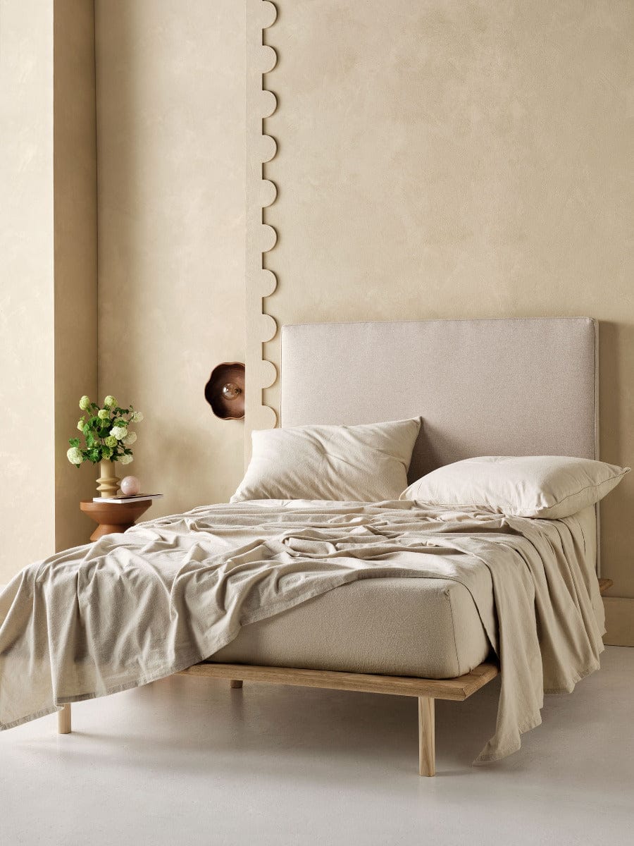 Linen House Bed Sheets LINEN HOUSE PLAIN DYED FLANNELETTE SHEET SET  - TAUPE