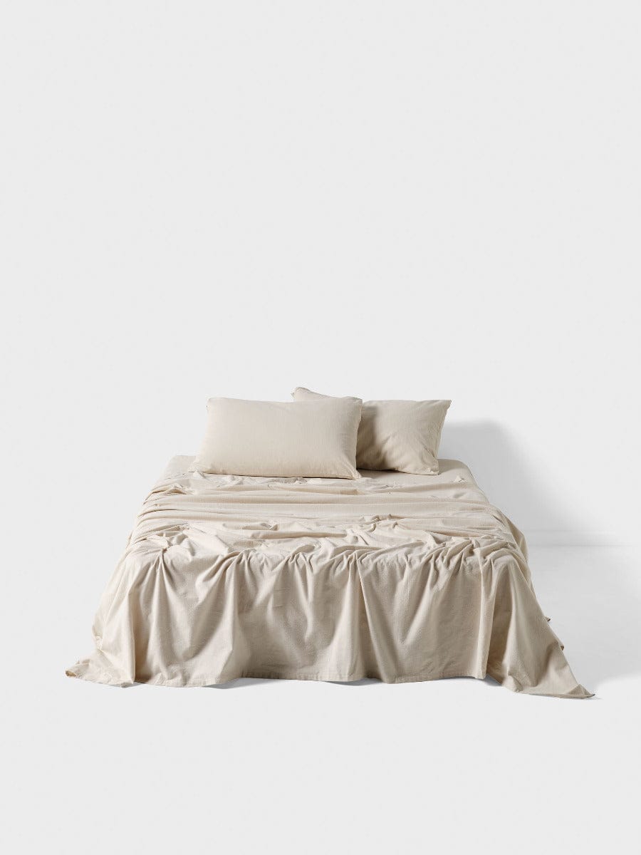 Linen House Bed Sheets LINEN HOUSE PLAIN DYED FLANNELETTE SHEET SET  - TAUPE