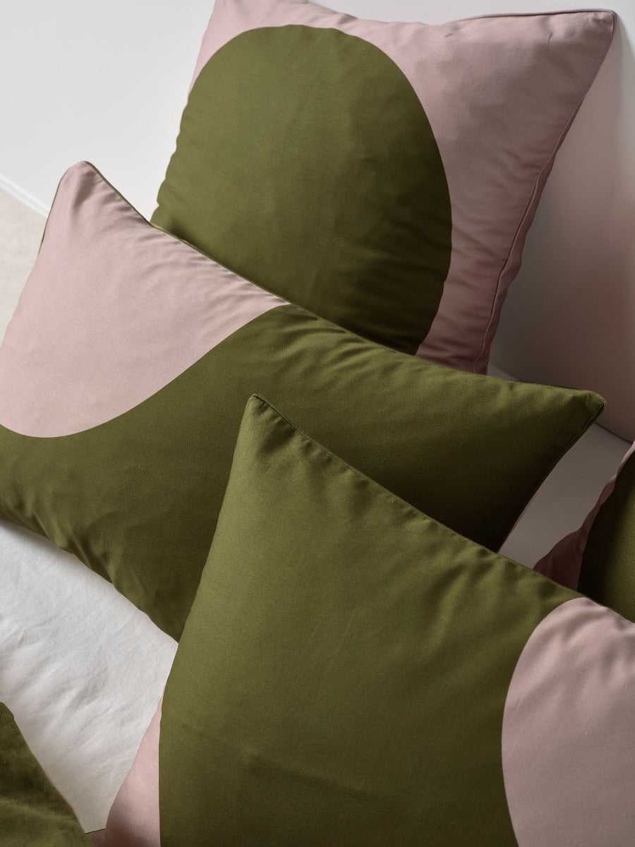 Linen House Quilt Cover LINEN HOUSE PLUTO | CLAY and OLIVE QUILT COVER SET