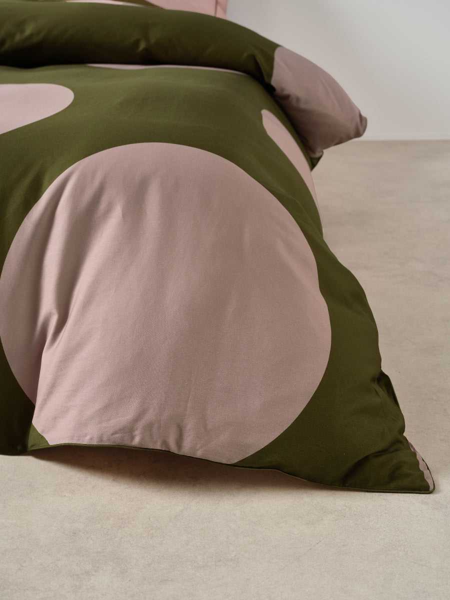 Linen House Quilt Cover LINEN HOUSE PLUTO | CLAY and OLIVE QUILT COVER SET
