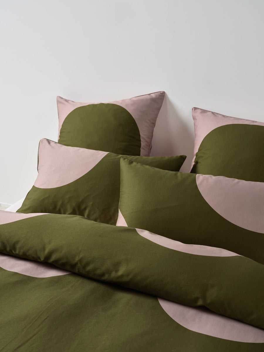 Linen House Quilt Cover LINEN HOUSE PLUTO | CLAY and OLIVE QUILT COVER SET