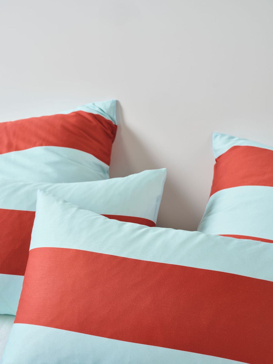 Linen House Quilt Cover LINEN HOUSE RUGBY STRIPE | CHILLI QUILT COVER SET
