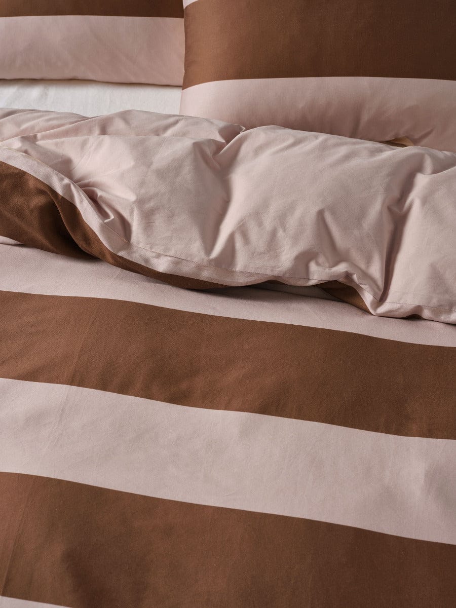 Linen House Quilt Cover LINEN HOUSE RUGBY STRIPE | ORCHID QUILT COVER SET