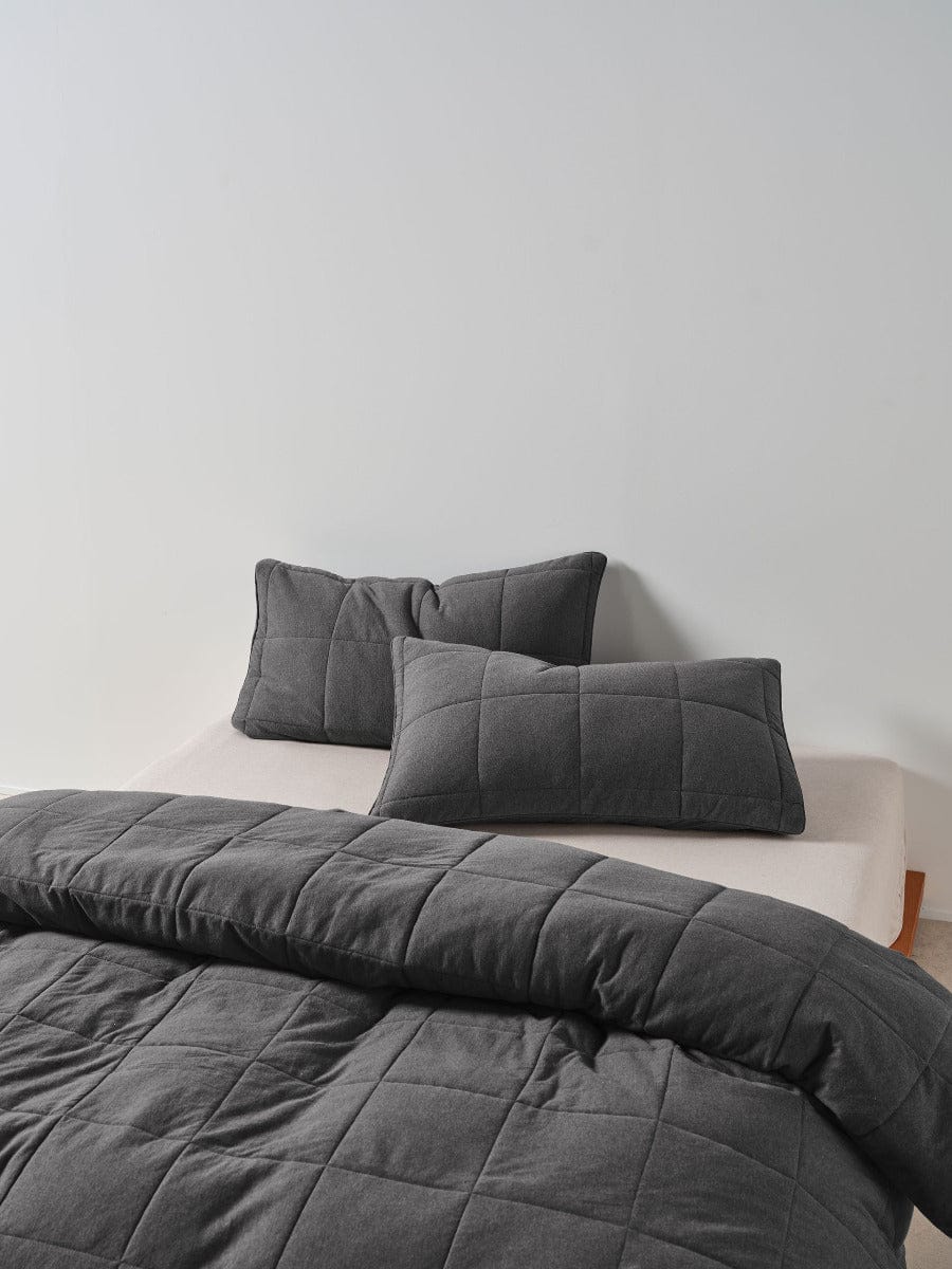 Linen House Quilt Cover LINEN HOUSE RYLAND | CHARCOAL QUILT COVER