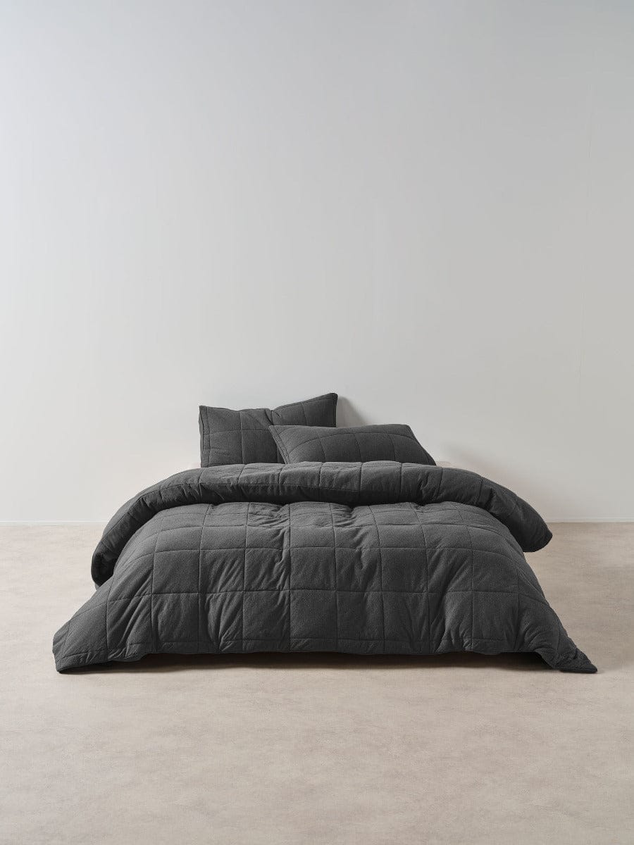 Linen House Quilt Cover LINEN HOUSE RYLAND | CHARCOAL QUILT COVER