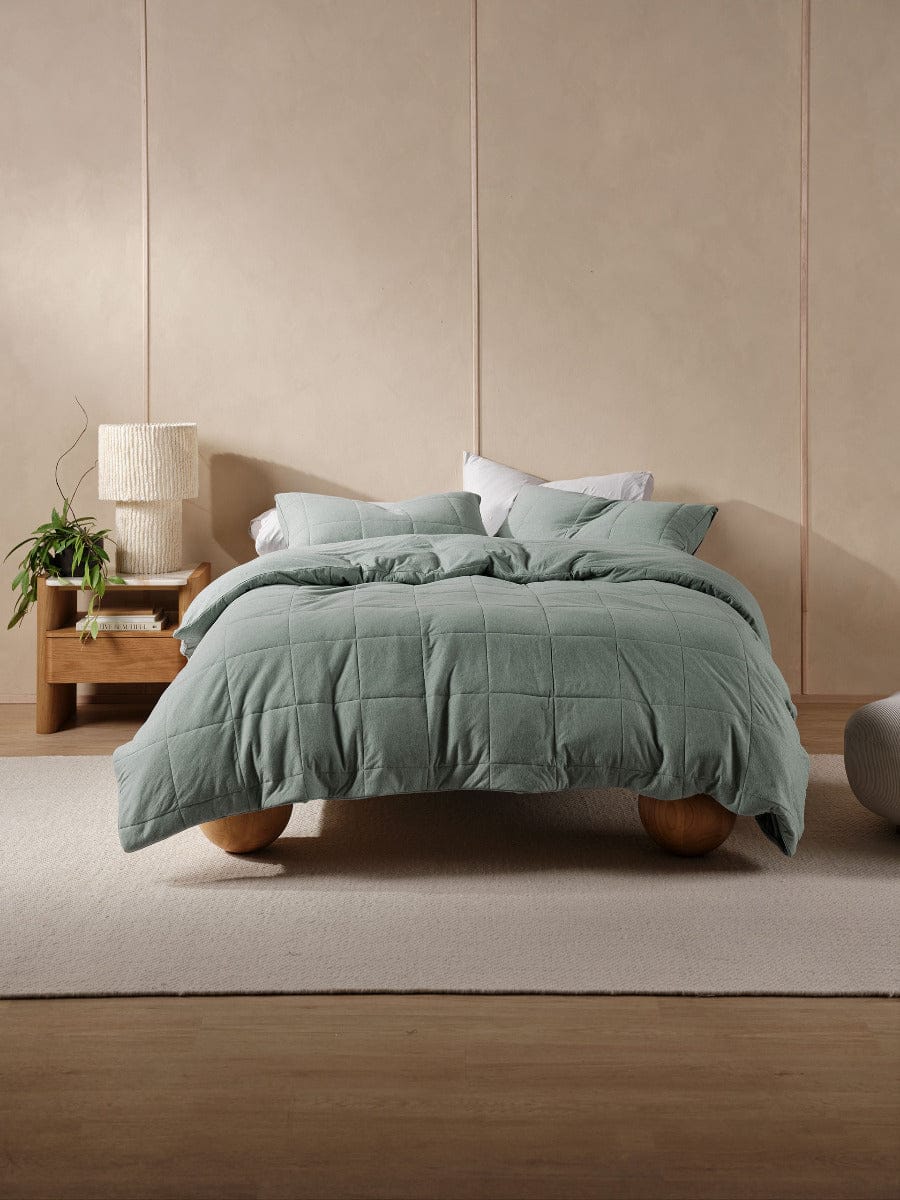 Linen House Quilt Cover LINEN HOUSE RYLAND | EUCALYPTUS QUILT COVER
