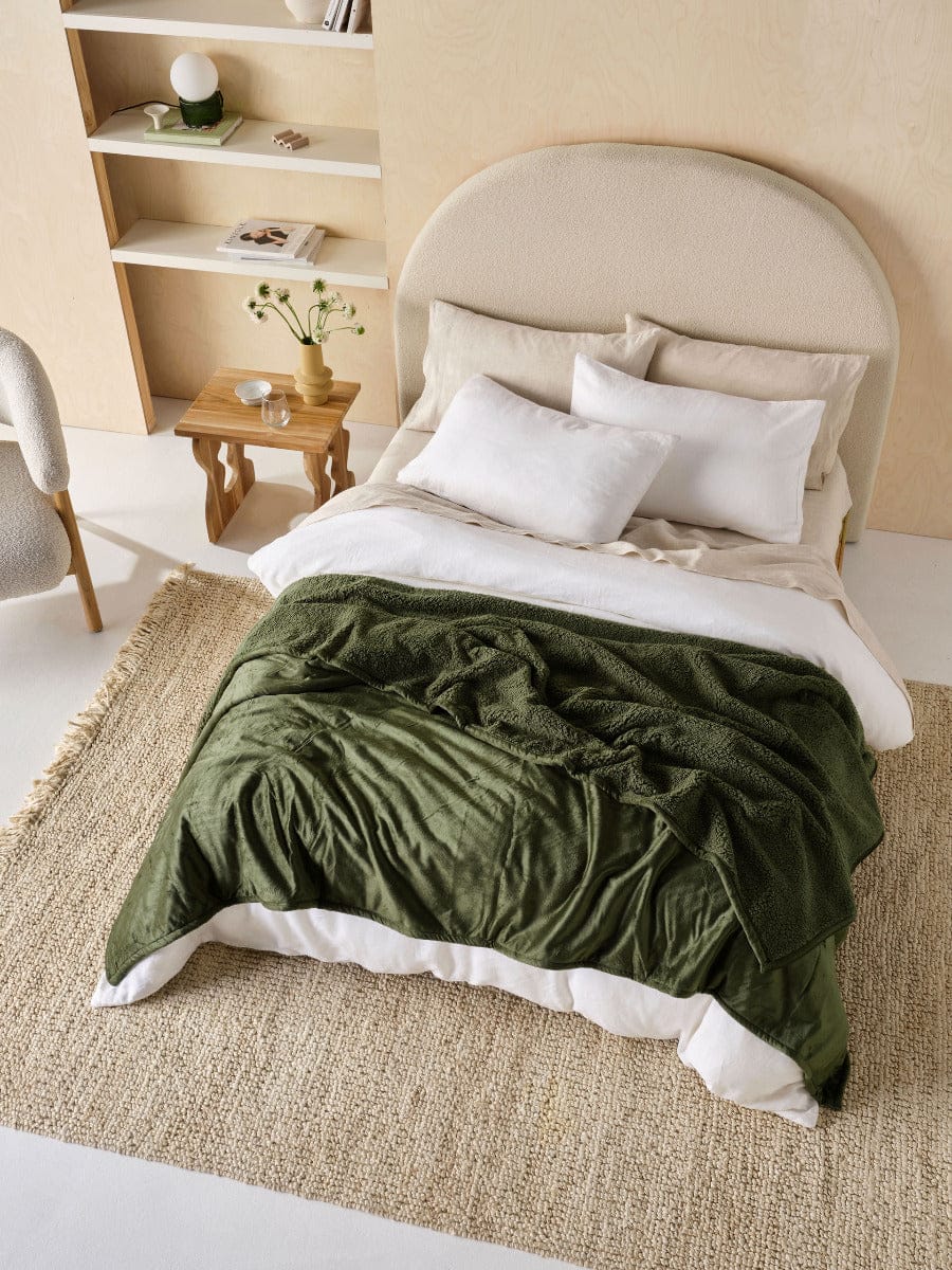 Linen House Blanket Linen House SENA BLANKET - OLIVE
