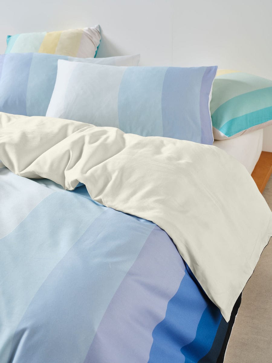 Linen House Quilt Cover LINEN HOUSE SUNRISE STRIPE | CLEARWATER QUILT COVER