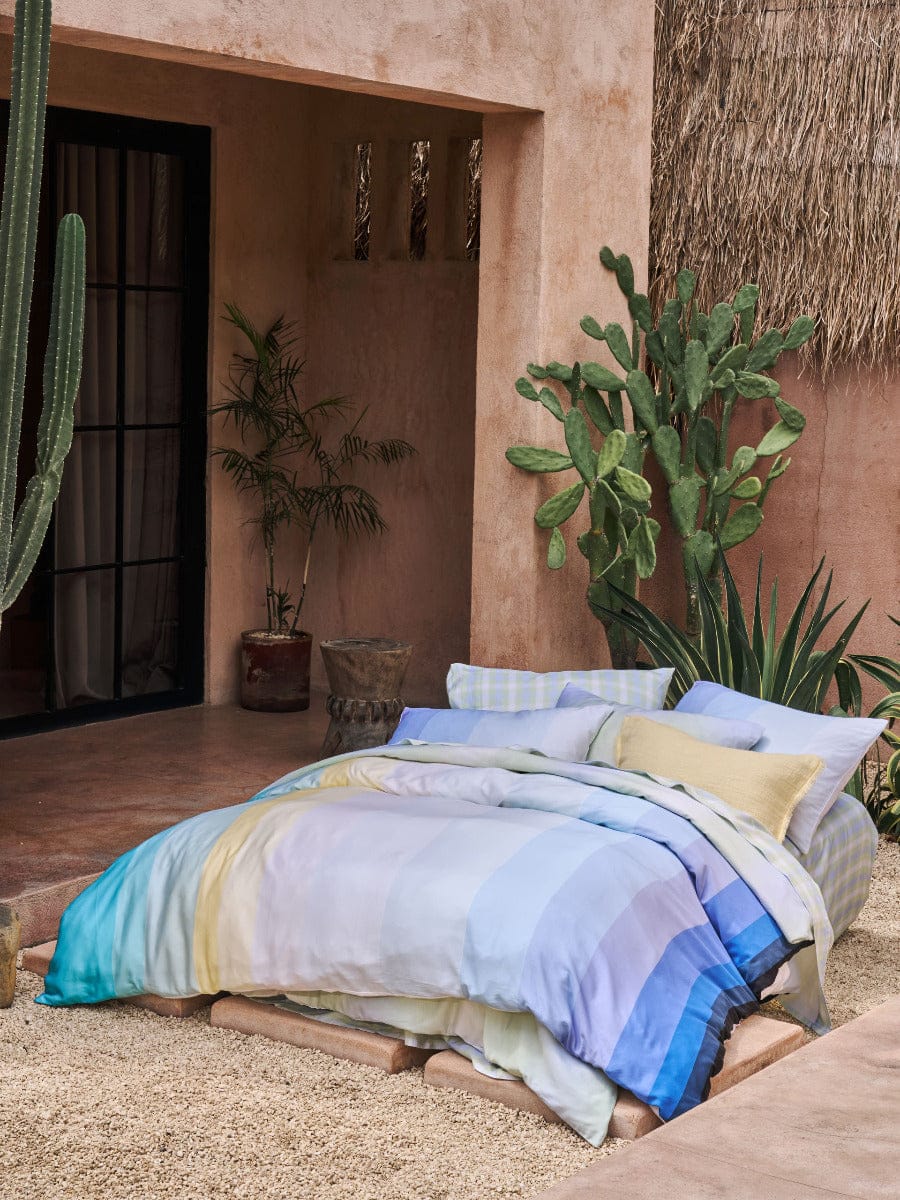 Linen House Quilt Cover LINEN HOUSE SUNRISE STRIPE | CLEARWATER QUILT COVER