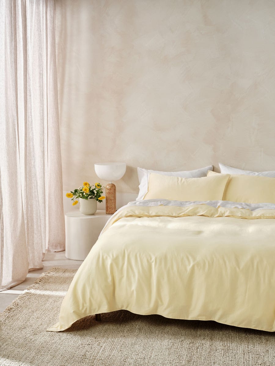 Linen House Quilt Cover LINEN HOUSE SURF WASH | BUTTER QUILT COVER
