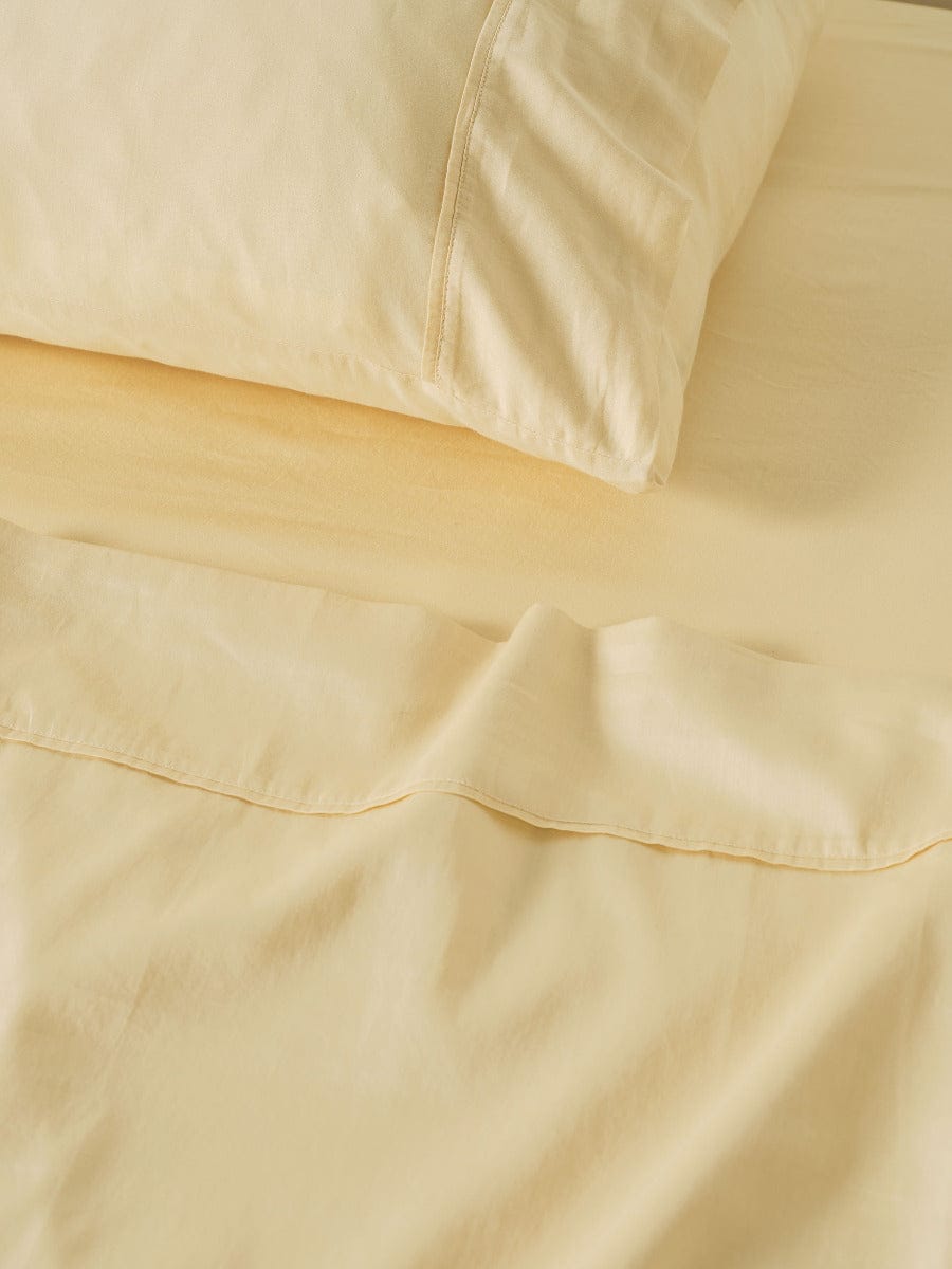 Linen House Bed Sheets LINEN HOUSE SURF WASH | BUTTER SHEET SET