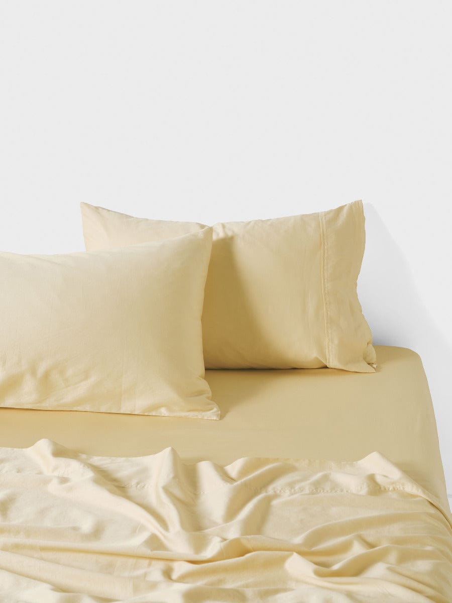 Linen House Bed Sheets LINEN HOUSE SURF WASH | BUTTER SHEET SET