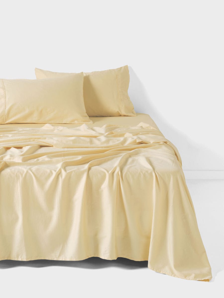 Linen House Bed Sheets LINEN HOUSE SURF WASH | BUTTER SHEET SET