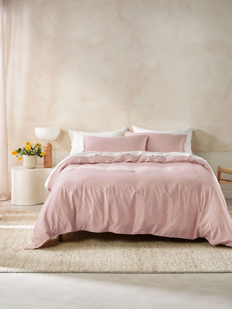 Linen House Quilt Cover LINEN HOUSE SURF WASH | DUSTY ROSE QUILT COVER